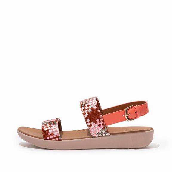 Sandales À Lanière Femme Fitflop Barra Polyester Faux Cuir Corail Rose (UXB623917)